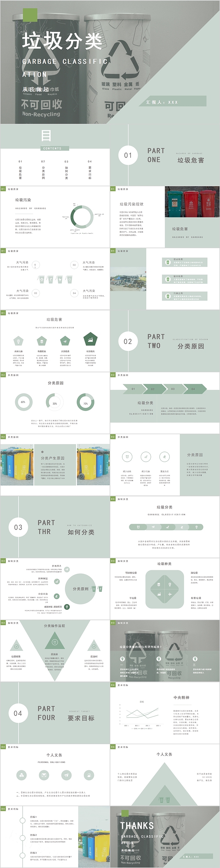 清新简约垃圾分类PPT模板