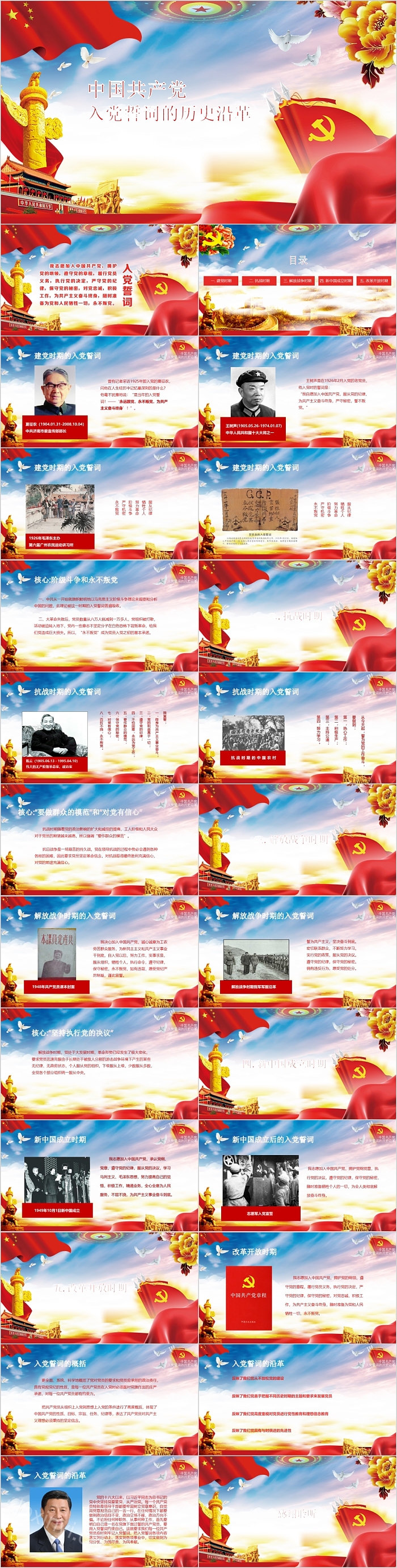 中国共产党入党誓词的历史沿革的党课PPT