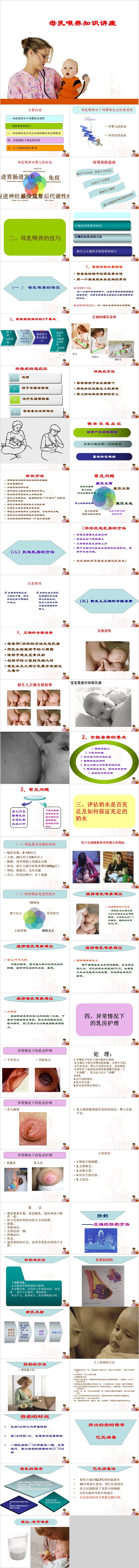 简约清新母乳喂养知识讲座PPT模板