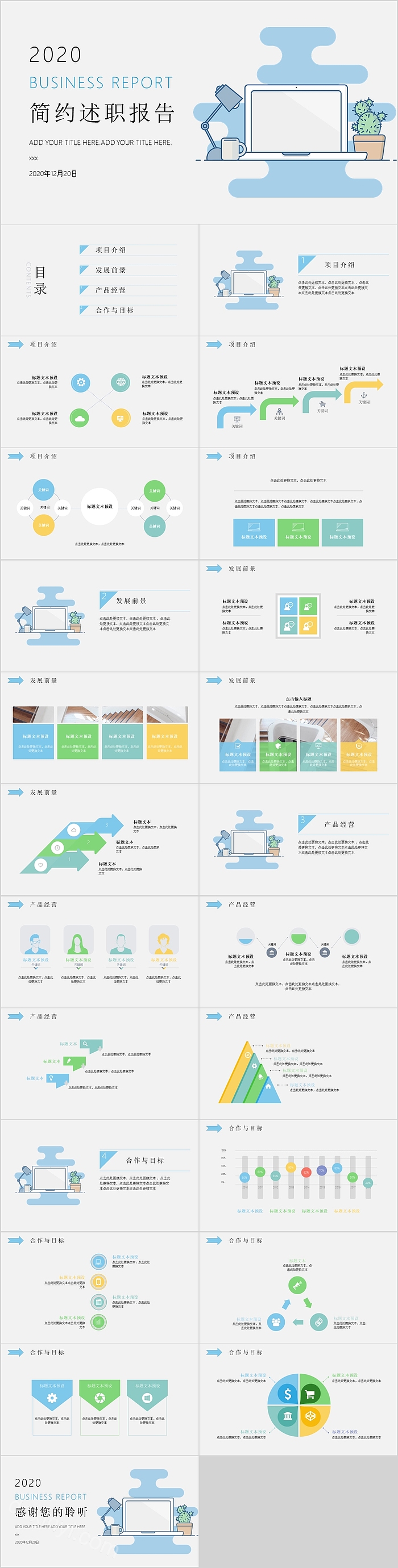 创意简约述职报告PPT模板