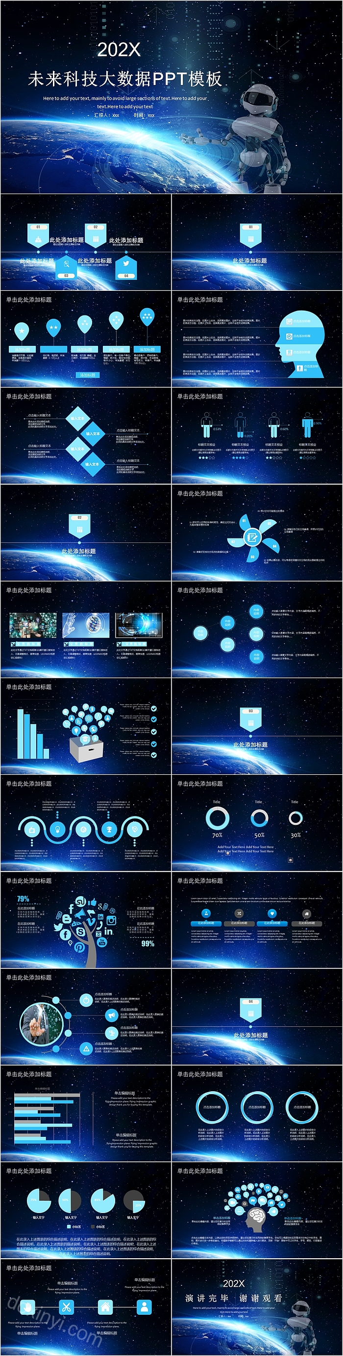 高端大气未来科技大数据PPT模板