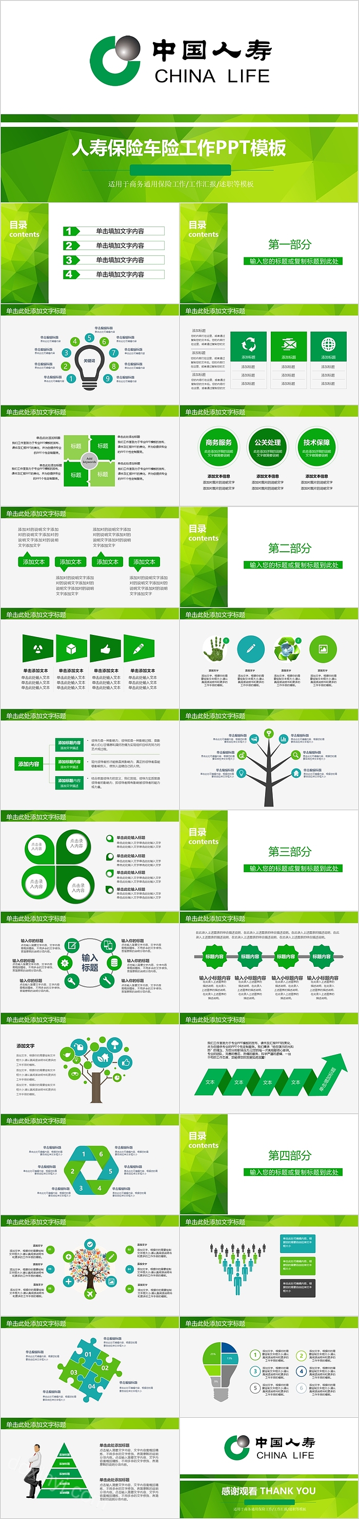 中国人寿保险车险工作PPT模板