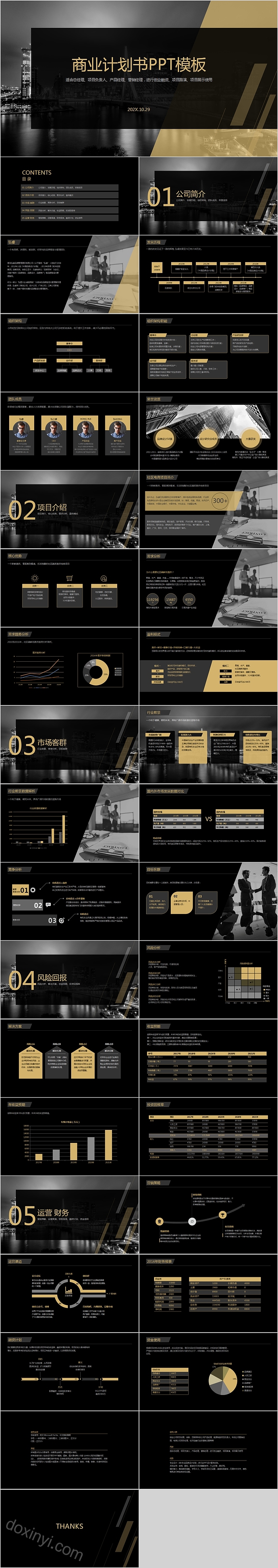 科技风黑色商务大气商业计划书PPT模板