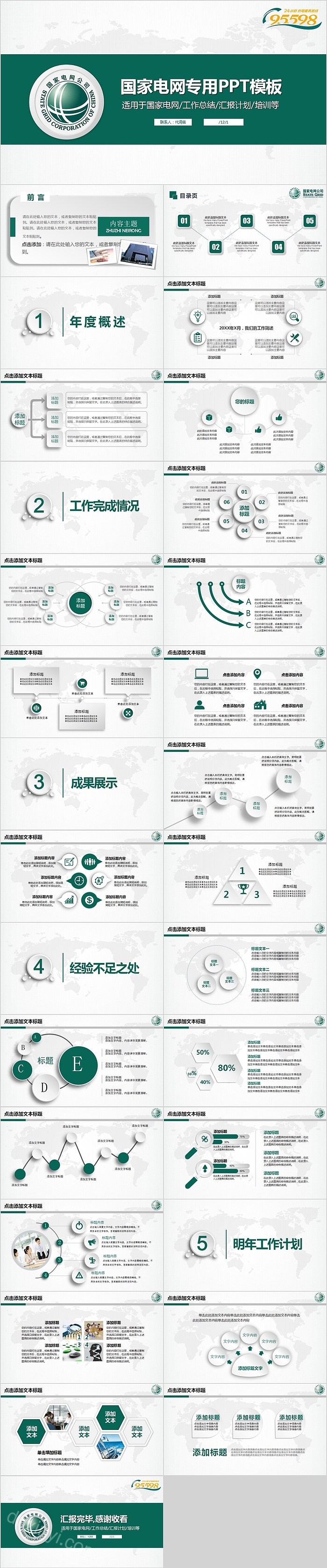 国家电网总结汇报专用PPT模板
