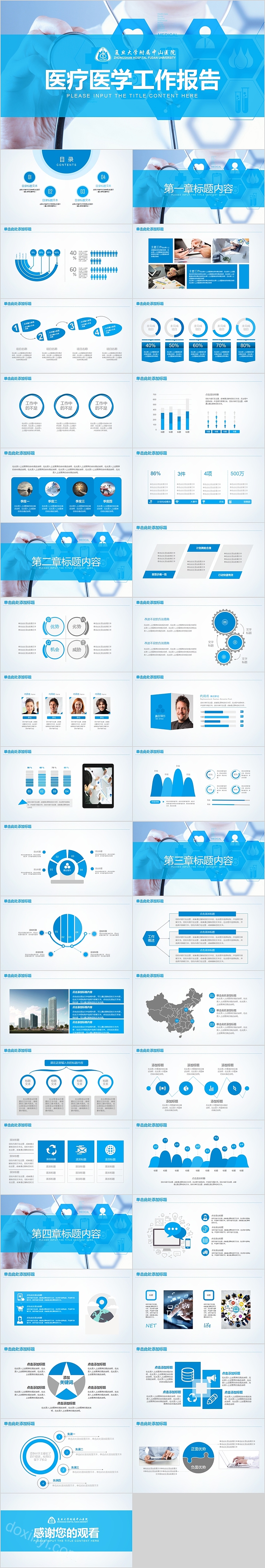 医疗医学工作报告PPT模板