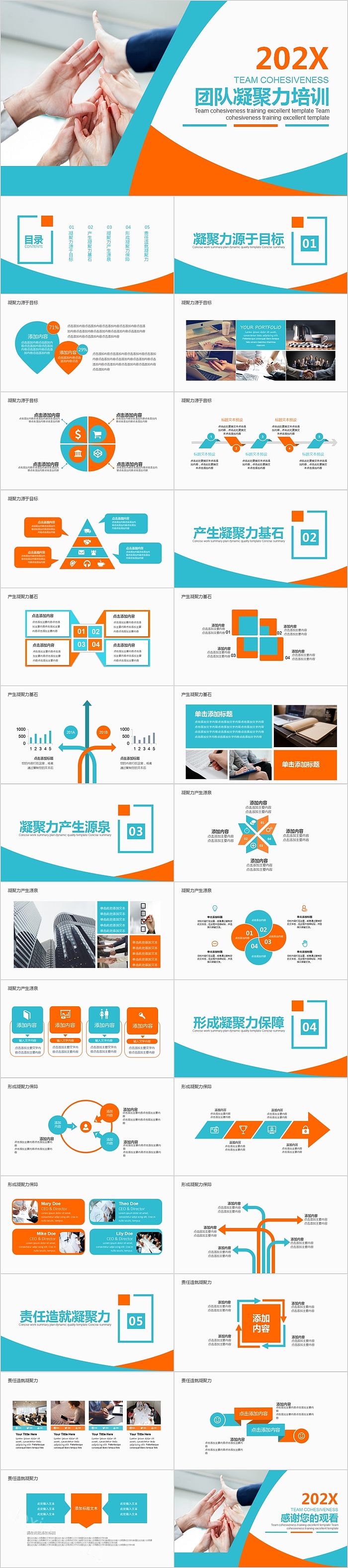 简约清新商务团队凝聚力培训PPT