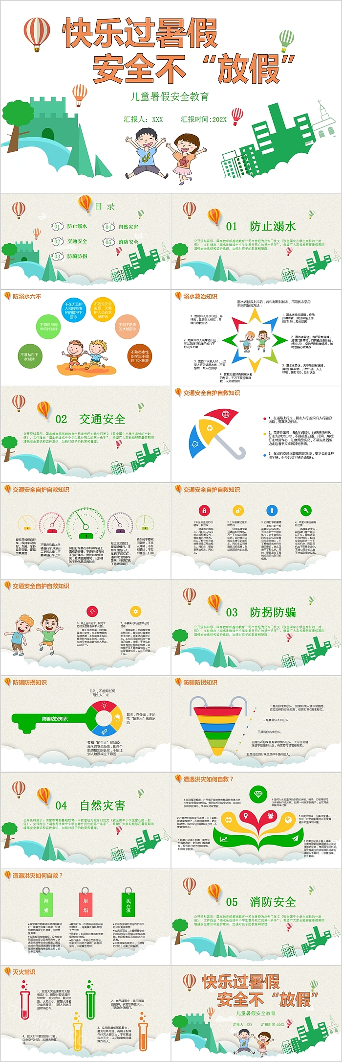 快乐过暑假安全不“放假”儿童暑假安全教育PPT模板