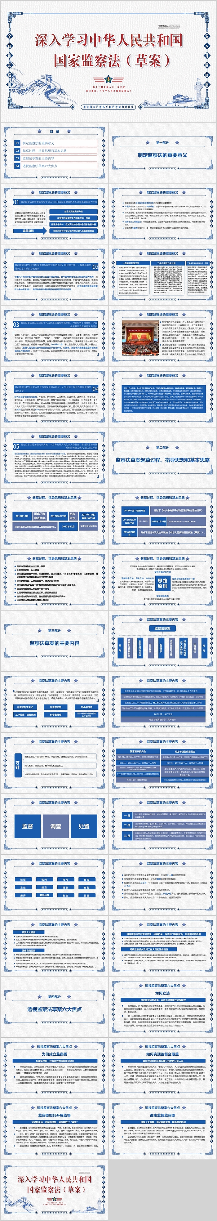 深入学习中华人民共和国监察法PPT模板