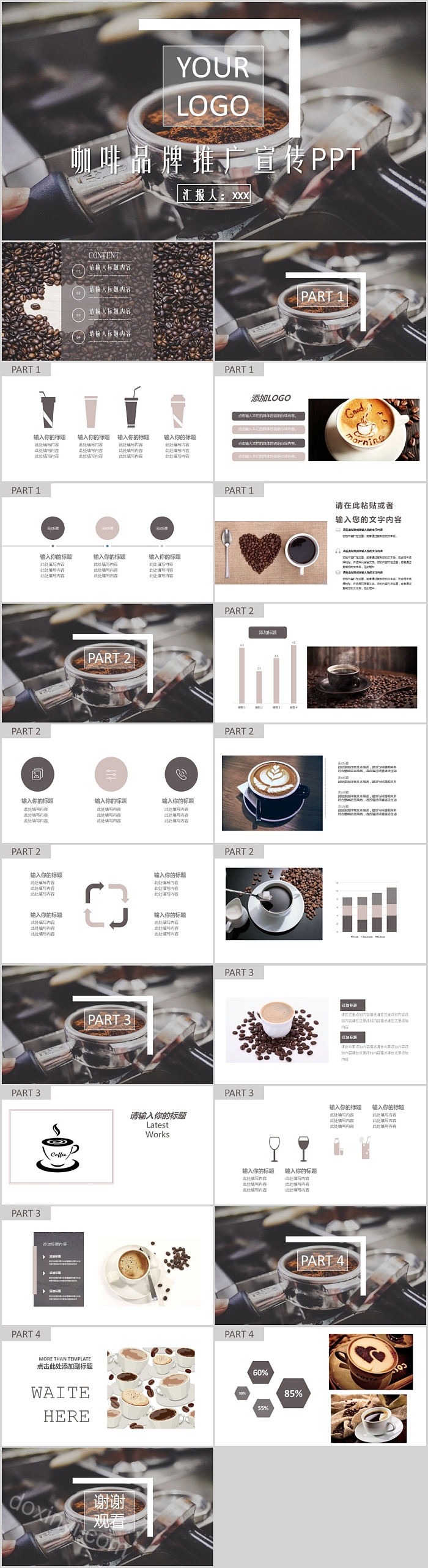咖啡品牌推广宣传PPT模板