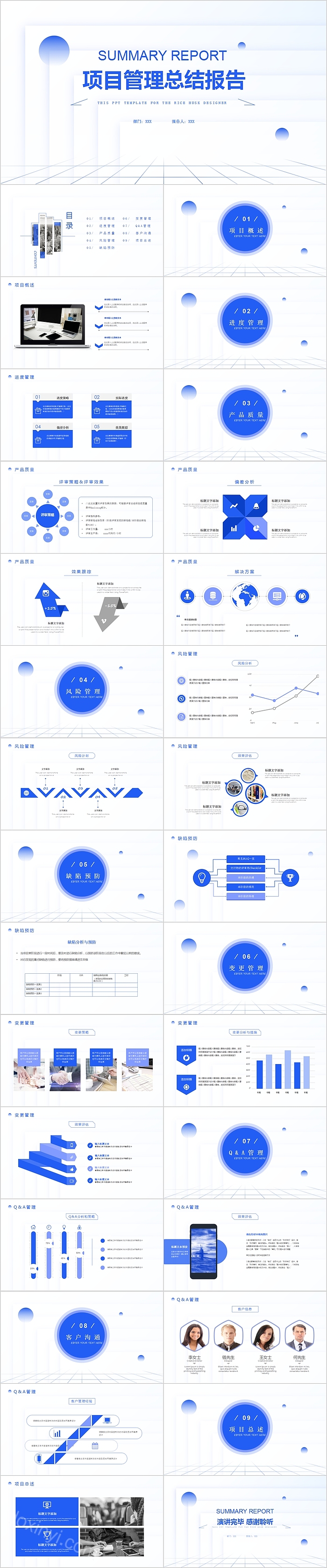 简约商务项目管理总结报告PPT