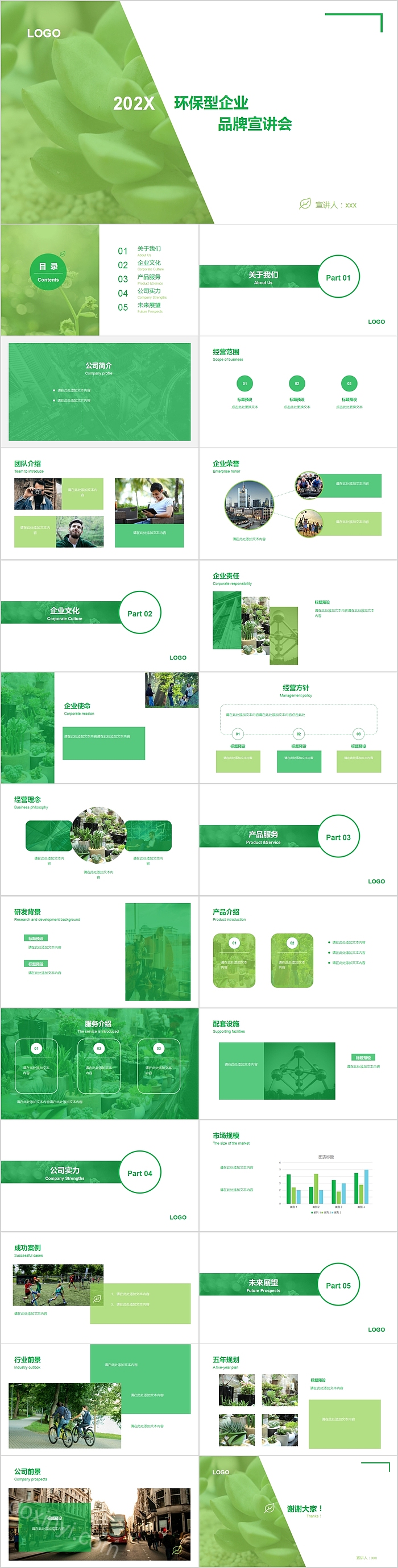 环保型企业品牌宣讲会PPT模板