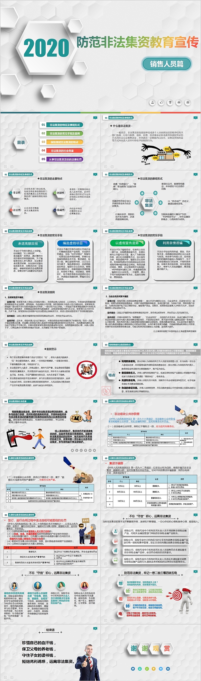 简约防范非法集资教育宣传PPT模板