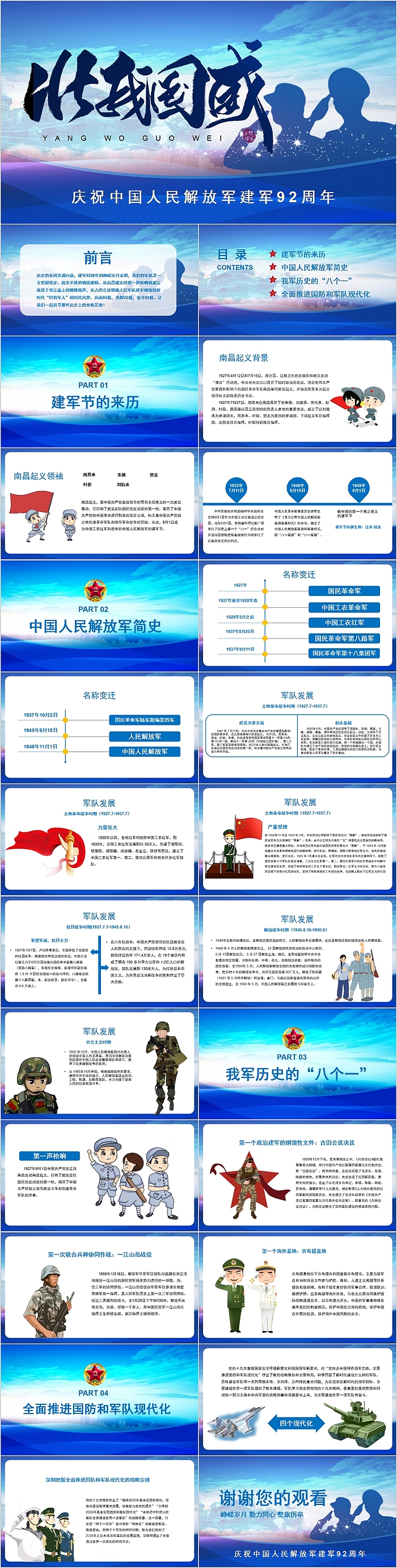 壮我国威庆祝中国人民解放军建军92周年PPT模板
