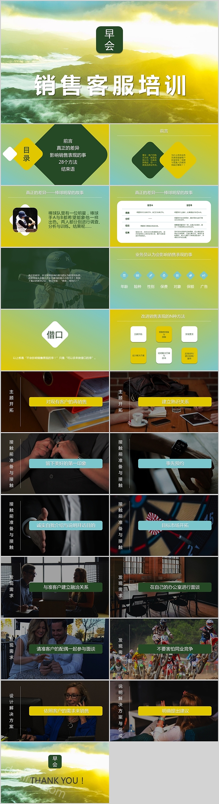 彩色大气销售客服培训PPT