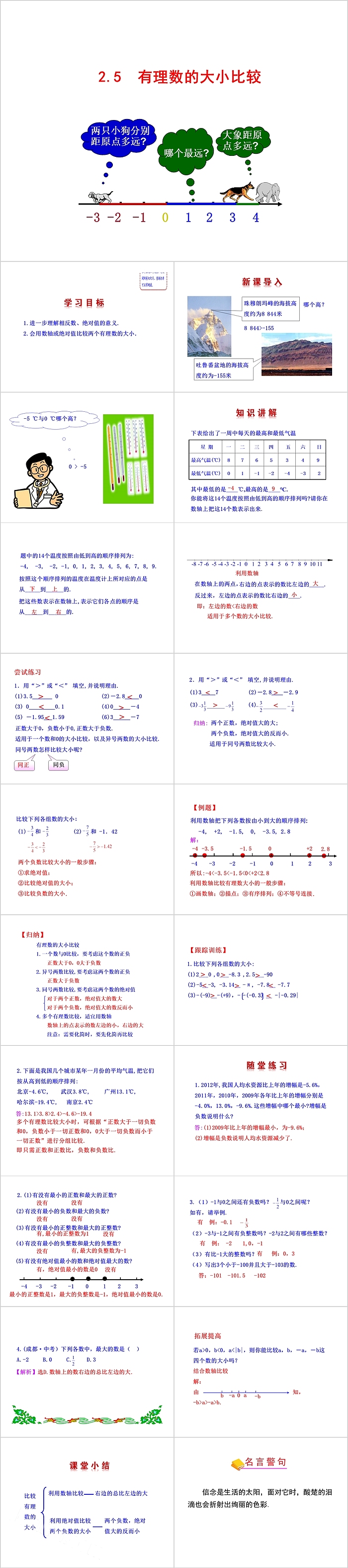 有理数的大小比较七年级数学PPT