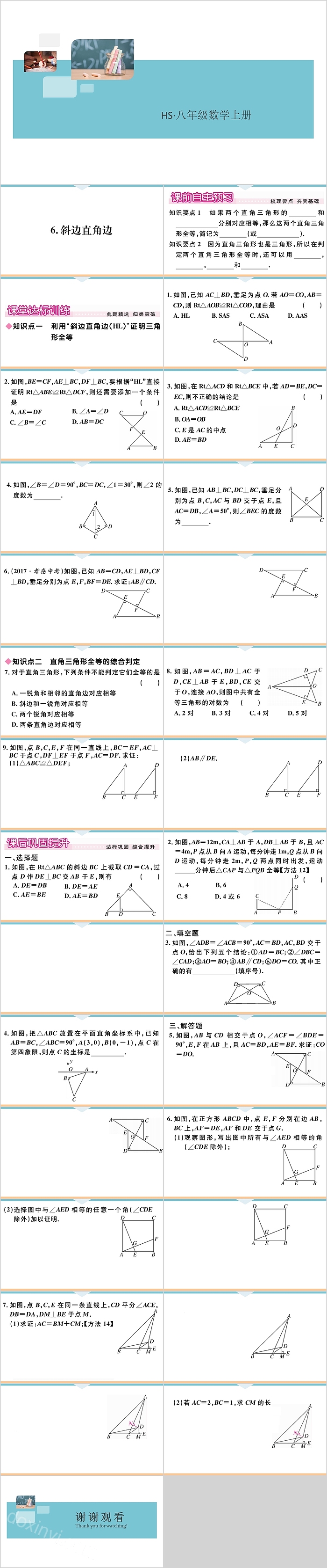 八年级数学上册斜边直角边课件