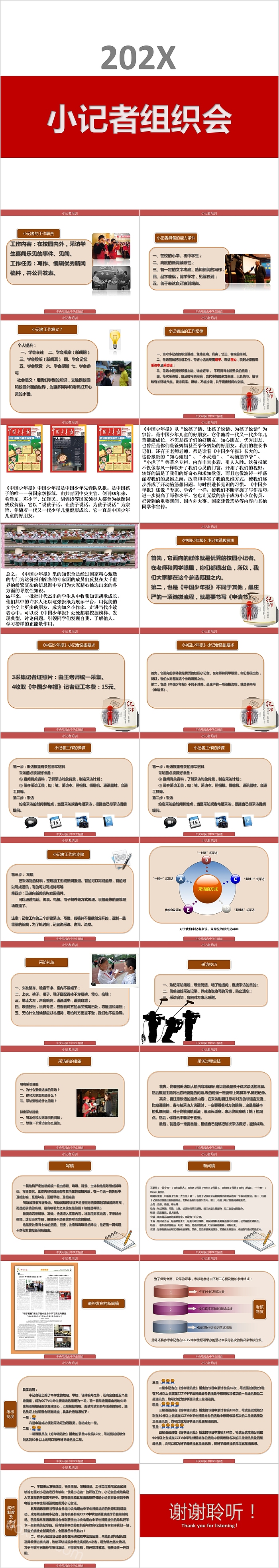 小记者培训小记者组织会PPT模板