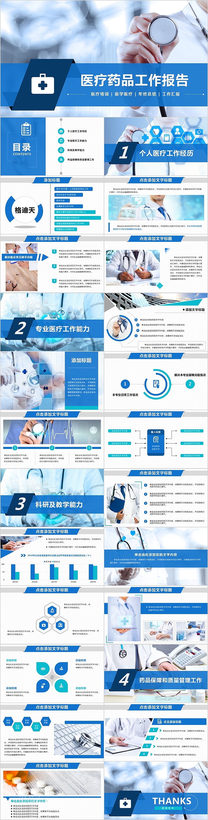 医疗药品工作报告PPT模板