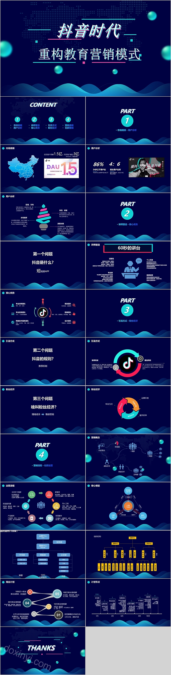 黑色大气抖音时代重构教育营销核心