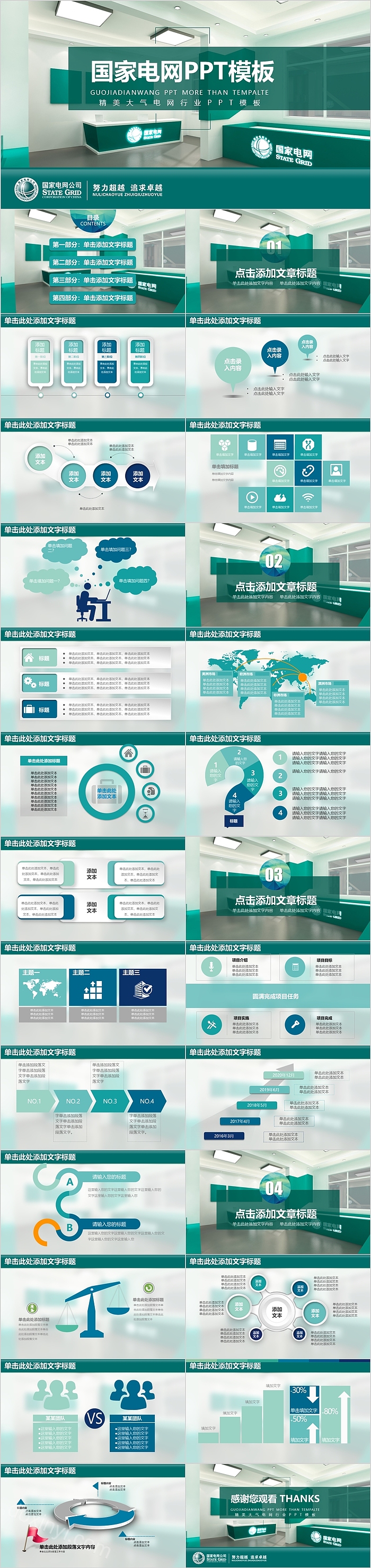 精美大气国家电网工作汇报PPT模板