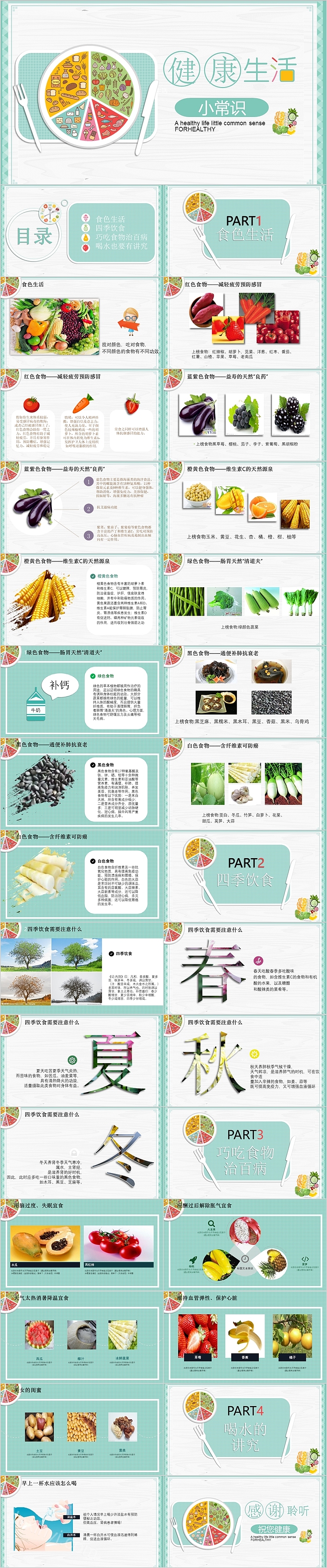 简约时尚健康饮食生活改善饮食结构PPT