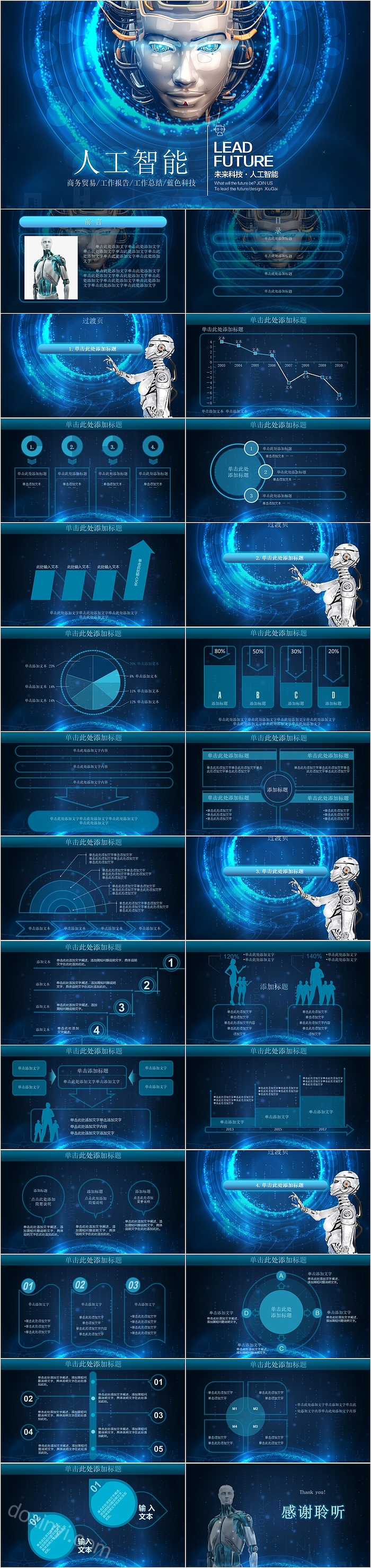 大气简约高端人工智能科技发展PPT