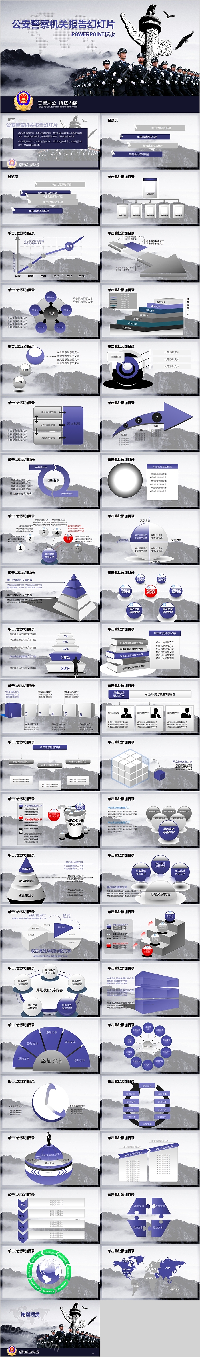 公安警察机关报告PPT模板