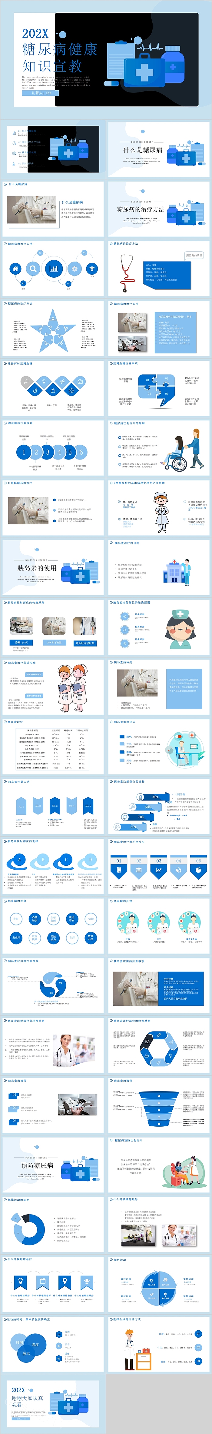 简约糖尿病健康知识宣教PPT模板