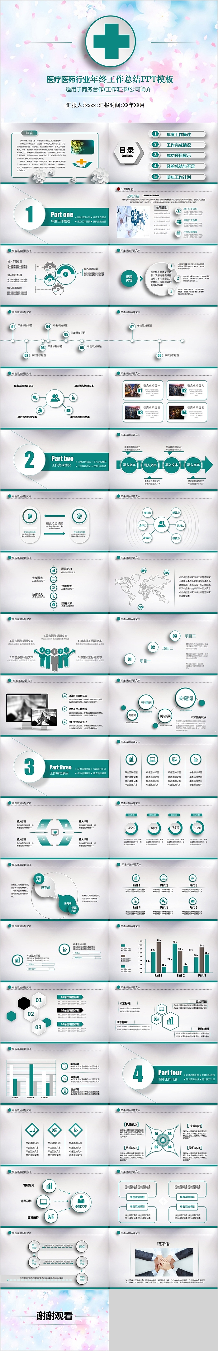 医疗医药业年终工作总结PPT模板