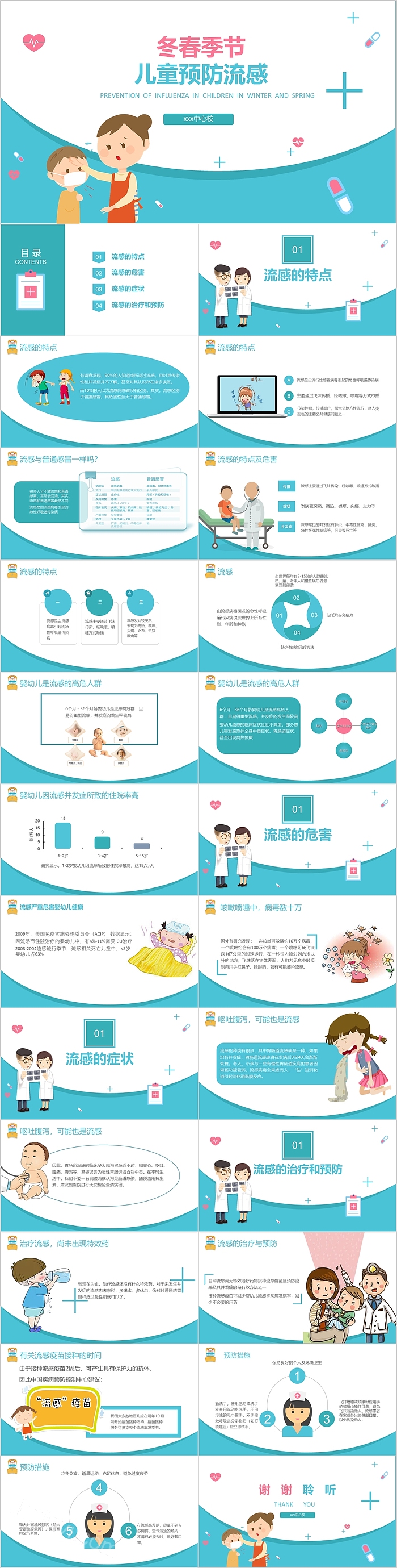 春冬季节儿童预防流感主题