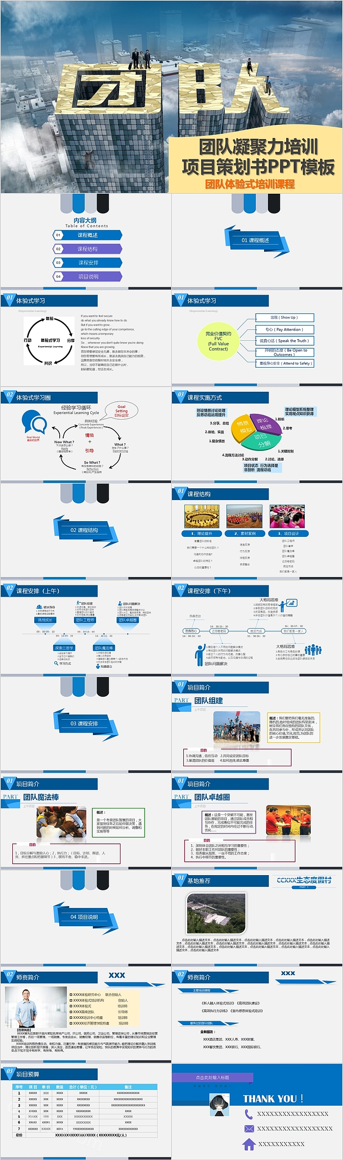 团队凝聚力培训项目策划书PPT模板