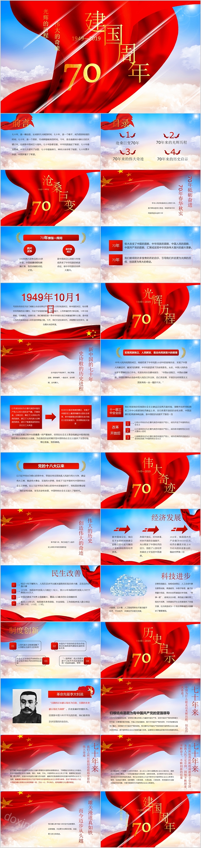 庆祝中华人民共和国建国周年PPT模板