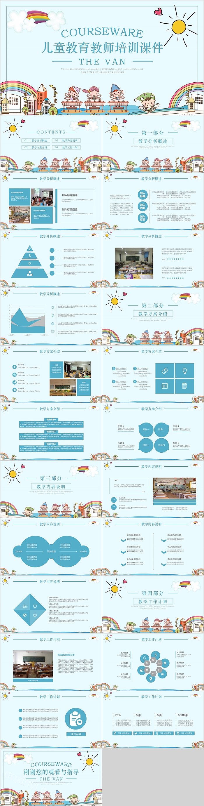 儿童教育教师培训课件模板