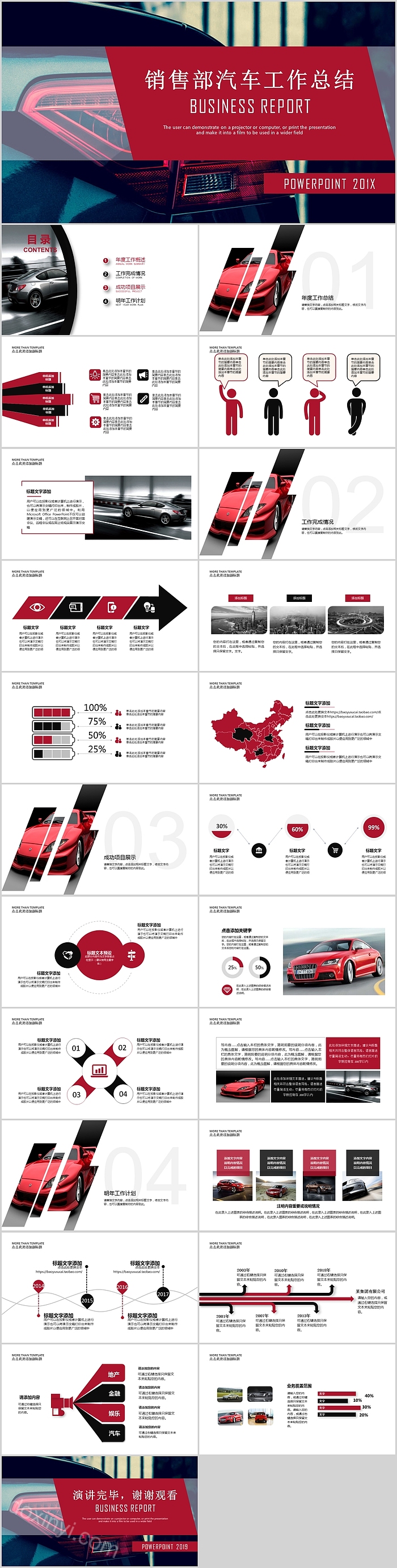 销售部汽车工作总结PPT模板