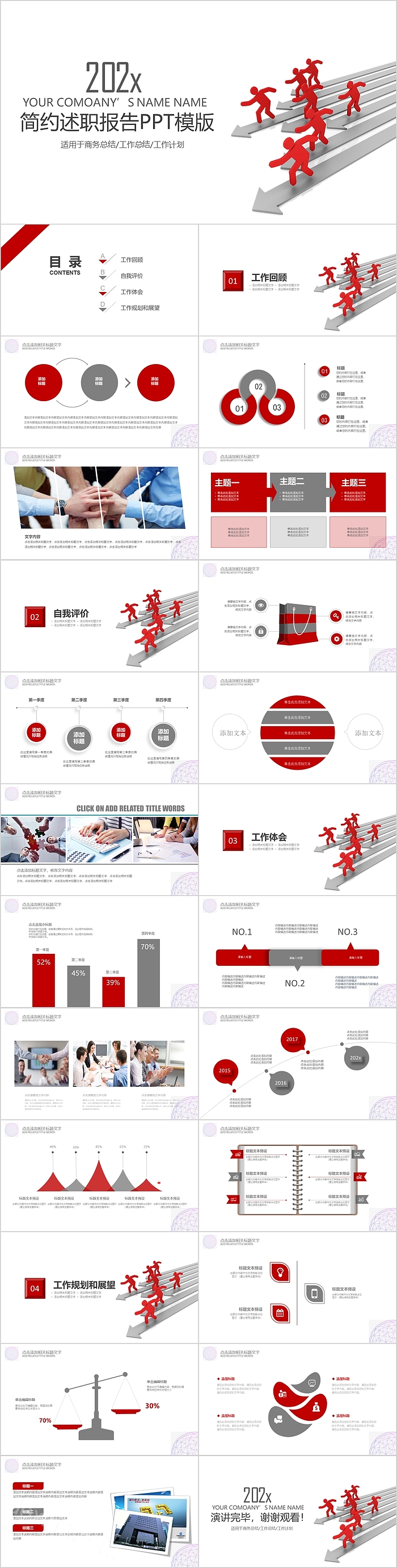 简约时尚大气述职报告模板