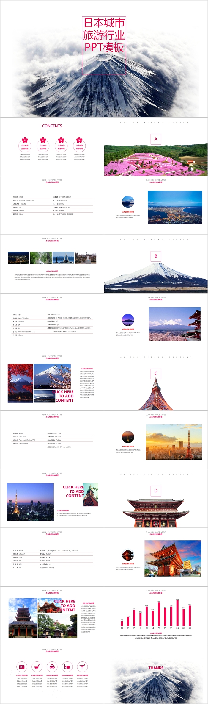 日本城市旅游行业旅游策划PPT模板