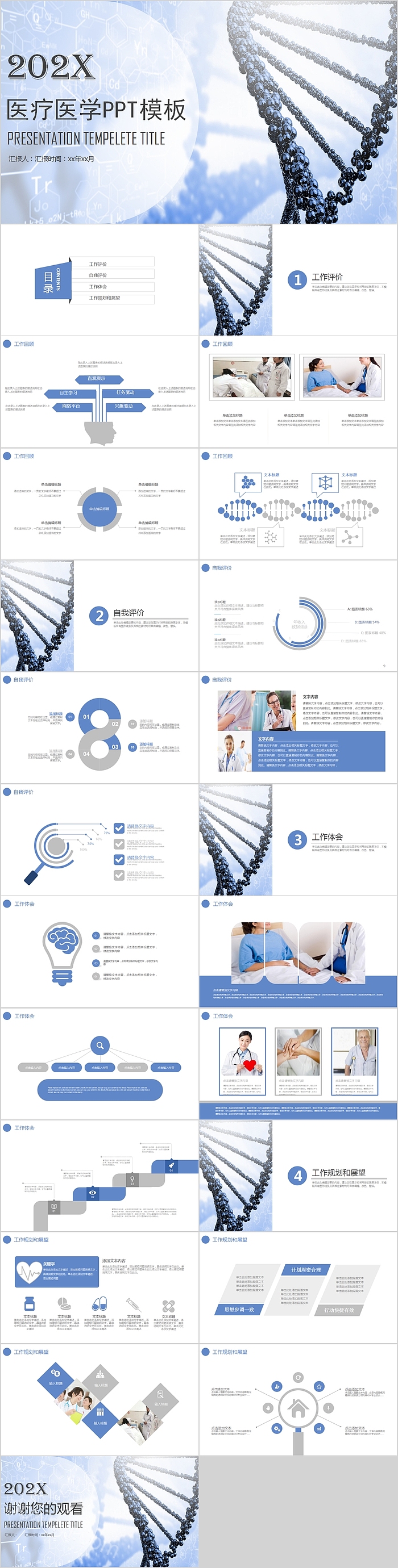 医疗医学工作评价工作规划PPT模板