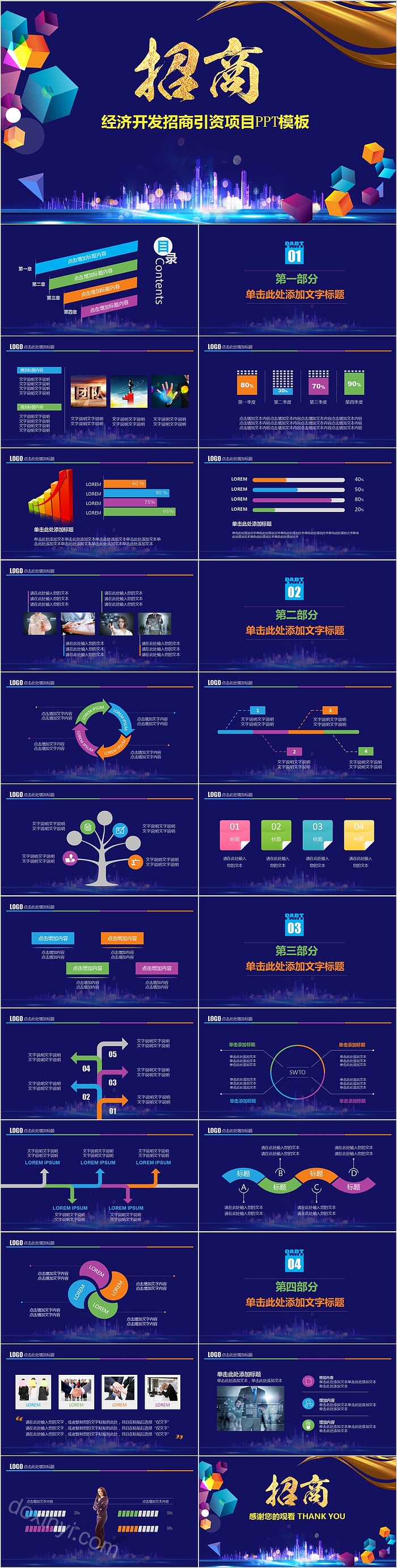 经济开发招商引资项目PPT模板