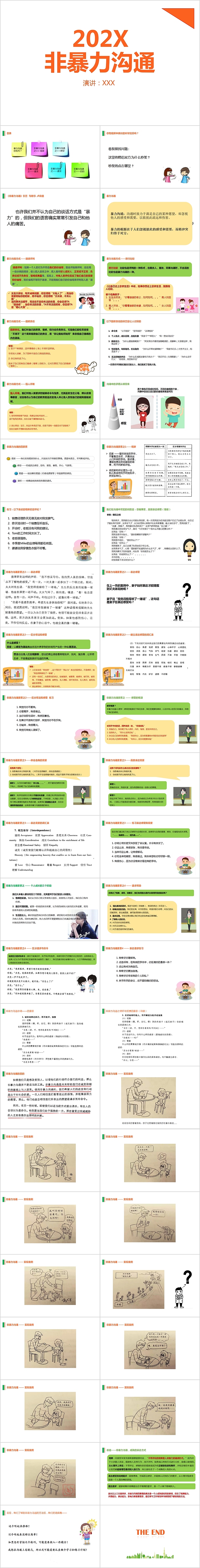 简约清新非暴力沟通PPT模板通用