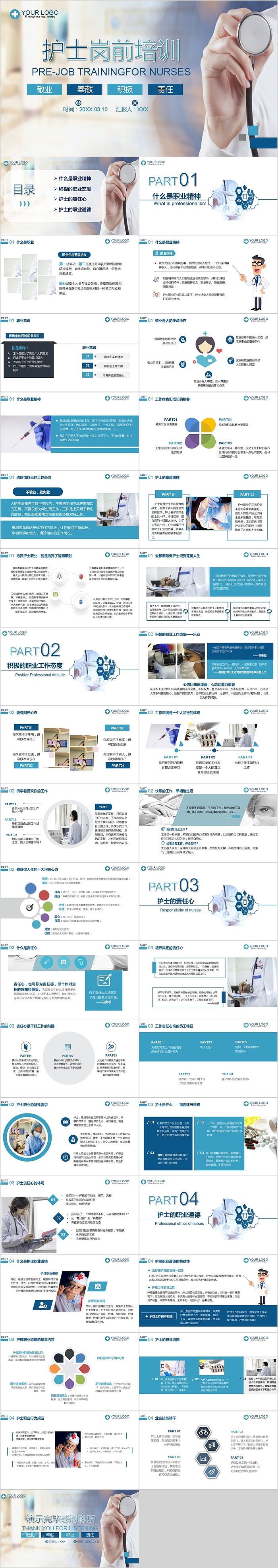 简约清新护士岗前培训PPT