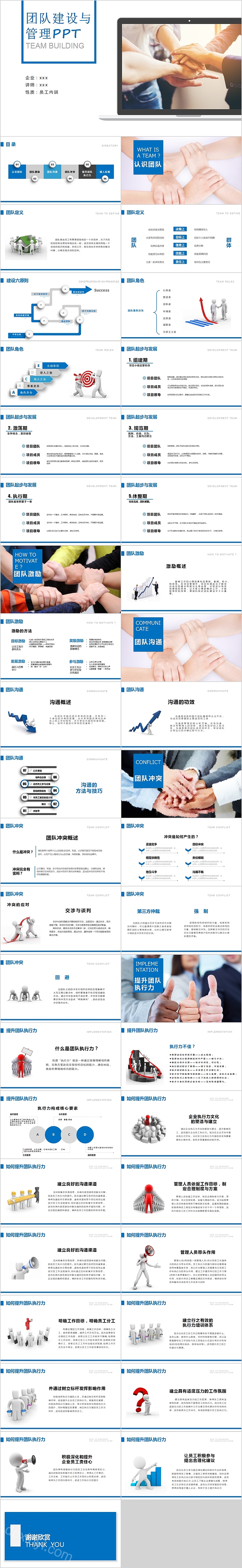 简约商务员工入职培训团队建设与管理PPT