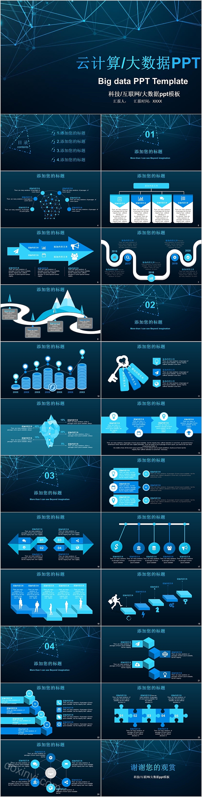 云计算互联网商务科技大数据ppt