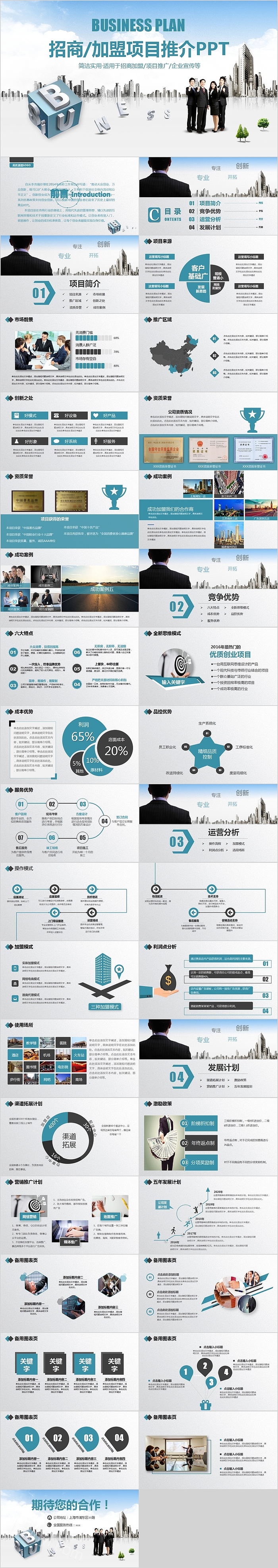 简洁实用招商加盟项目推介PPT