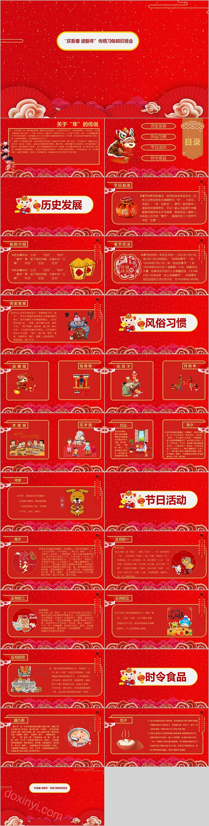 庆新春迎新年传统习俗知识班会