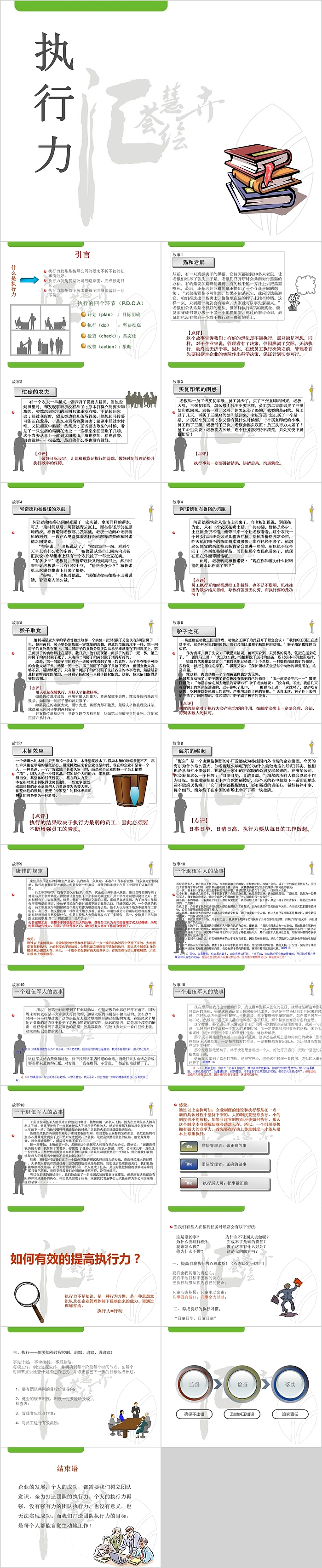 简约企业培训企业员工执行力培训PPT模板