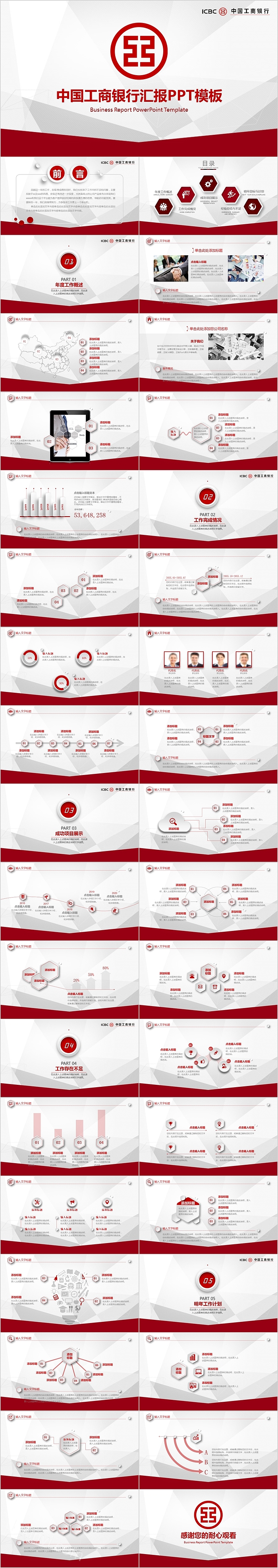 中国工商银行汇报PPT模板