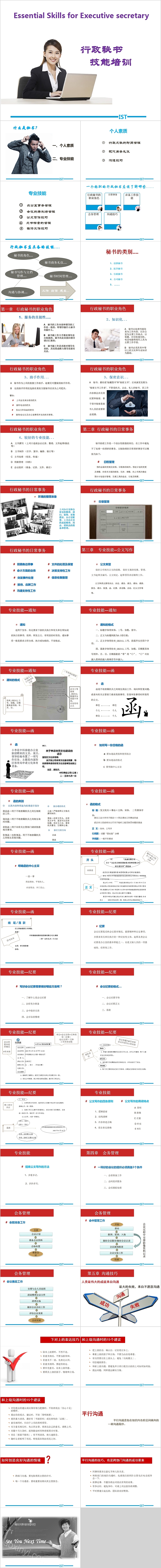 行政秘书技能培训PPT模板