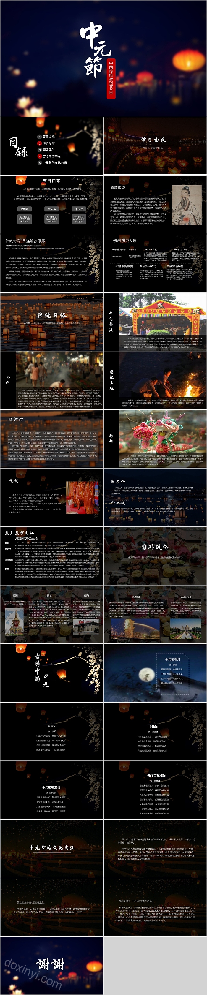 中国传统节日中元节节日ppt