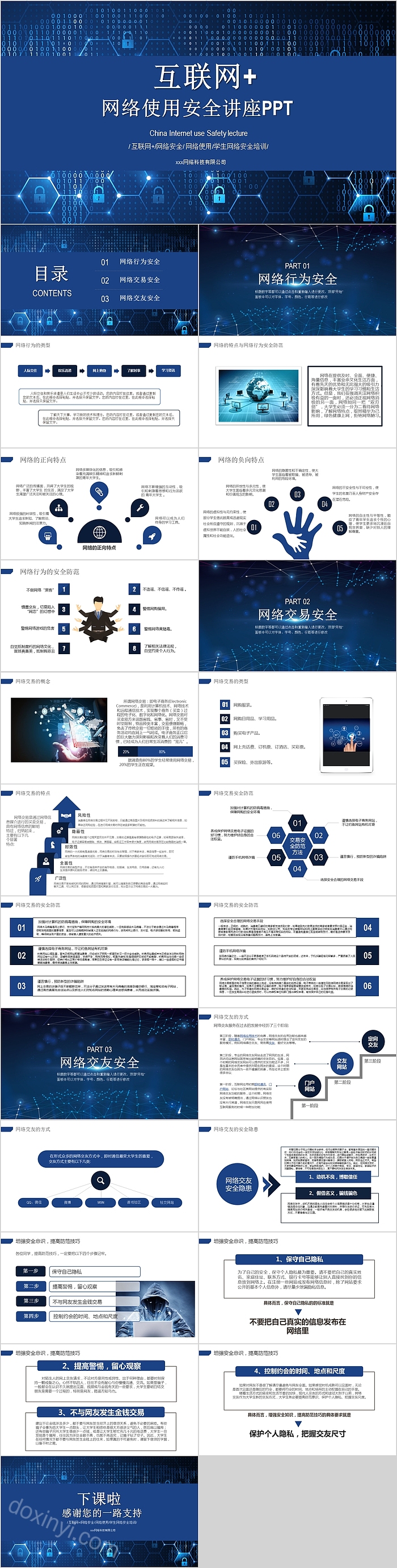 互联网网络使用安全讲座PPT模板