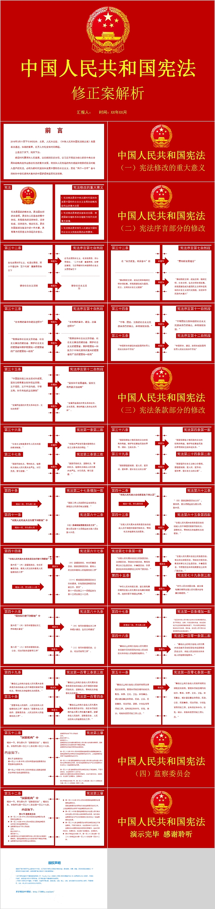 中国人民共和国宪法修正案解析模板